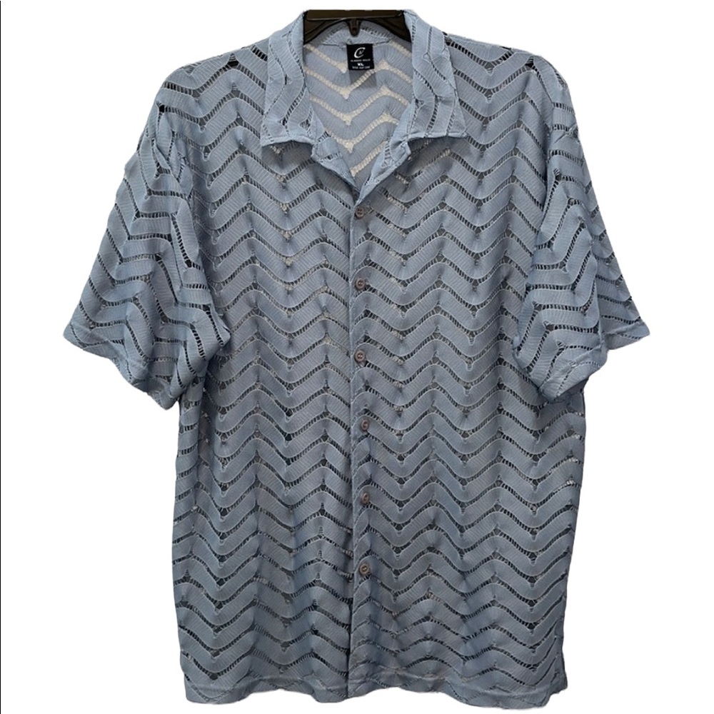 CLAUDIO NUCCI Men’s Button Down See Through Shirt